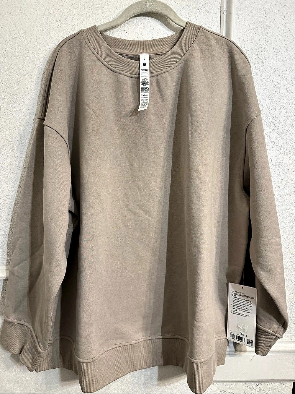 lululemon French Terry Oversized Crew Brown Large NWT